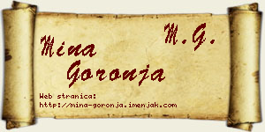 Mina Goronja vizit kartica